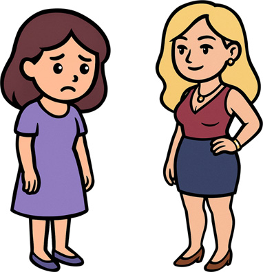 Mulher se comparando com outra