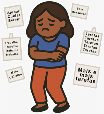 Mulher atarefada